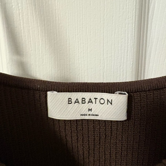 Babaton Sculpt Brown Ribbed Mini Dress - Picture 3 of 6